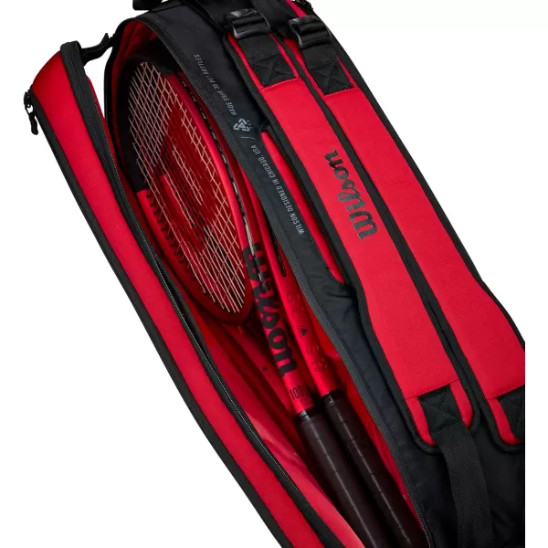 imageWILSON Clash V2 Super Tour Tennis Racket Bag  RedBlack Holds up to 6 Rackets