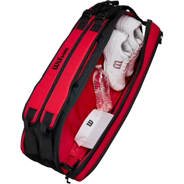 imageWILSON Clash V2 Super Tour Tennis Racket Bag  RedBlack Holds up to 6 Rackets