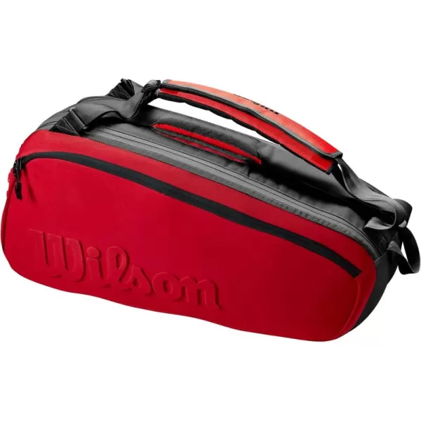 imageWILSON Clash V2 Super Tour Tennis Racket Bag  RedBlack Holds up to 6 Rackets