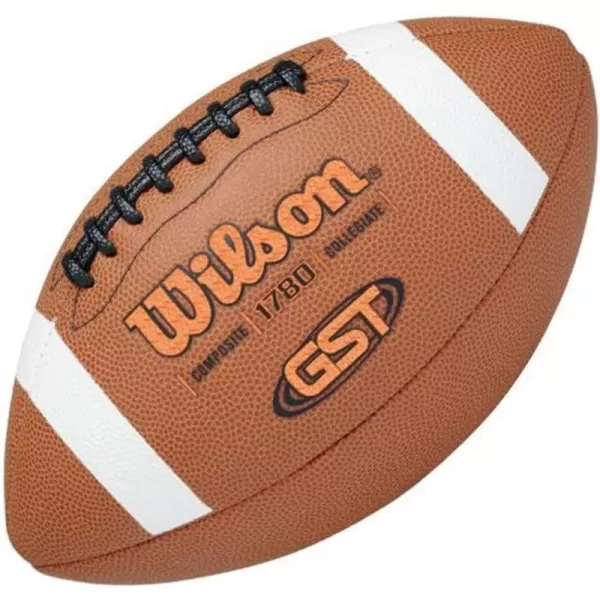 imageWILSON GST Composite Footballs  TanOfficial Size High School  College Ages 14