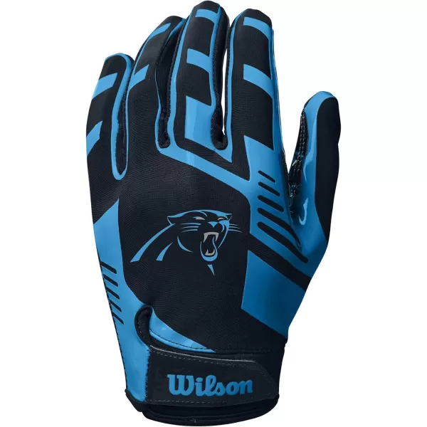 imageWILSON NFL Stretch Fit Football Gloves  Youth and Adult SizesCarolina Panthers