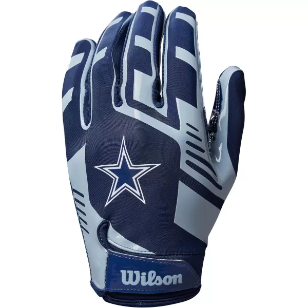 imageWILSON NFL Stretch Fit Football Gloves  Youth and Adult SizesDallas Cowboys