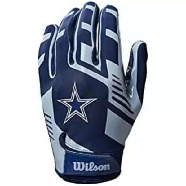 imageWILSON NFL Stretch Fit Football Gloves  Youth and Adult SizesDallas Cowboys