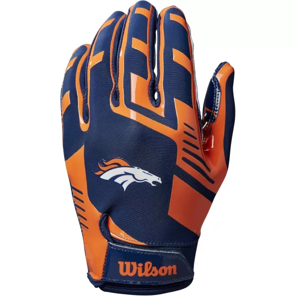 imageWILSON NFL Stretch Fit Football Gloves  Youth and Adult SizesDenver Broncos