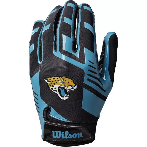 imageWILSON NFL Stretch Fit Football Gloves  Youth and Adult SizesJacksonville Jaguars