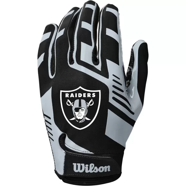 imageWILSON NFL Stretch Fit Football Gloves  Youth and Adult SizesLas Vegas Raiders