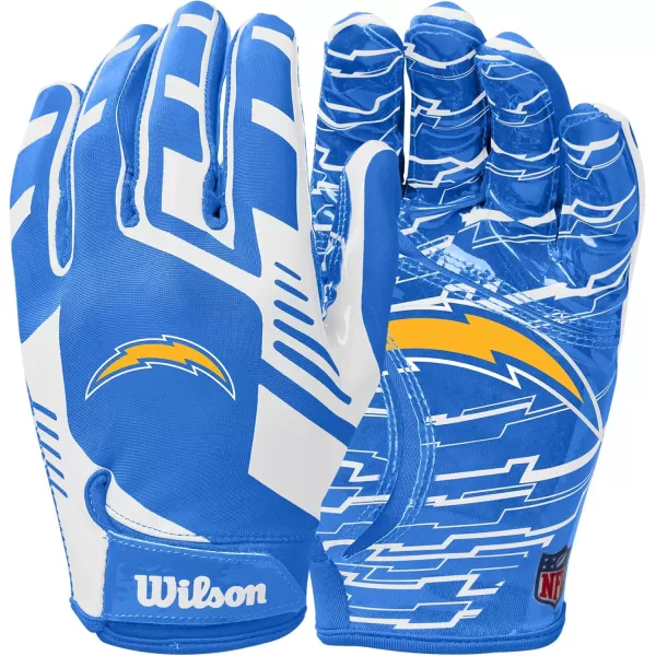 imageWILSON NFL Stretch Fit Football Gloves  Youth and Adult SizesLos Angeles Chargers