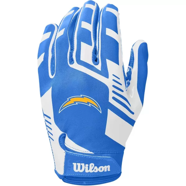 imageWILSON NFL Stretch Fit Football Gloves  Youth and Adult SizesLos Angeles Chargers