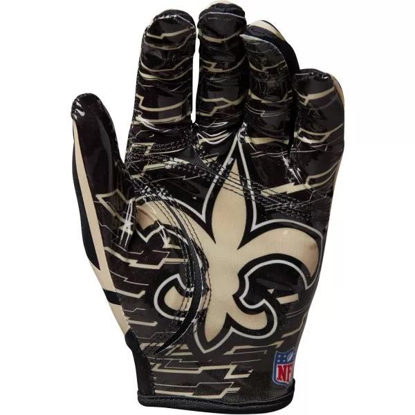 imageWILSON NFL Stretch Fit Football Gloves  Youth and Adult SizesNew Orleans Saints