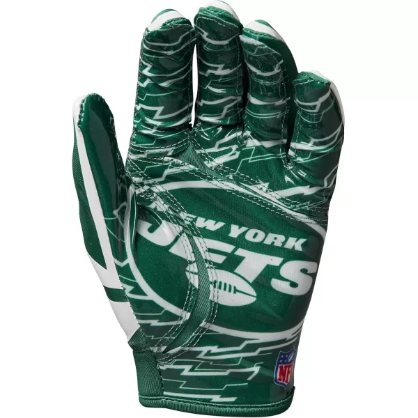 imageWILSON NFL Stretch Fit Football Gloves  Youth and Adult SizesNew York Jets