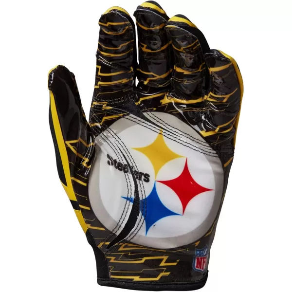 imageWILSON NFL Stretch Fit Football Gloves  Youth and Adult SizesPittsburgh Steelers