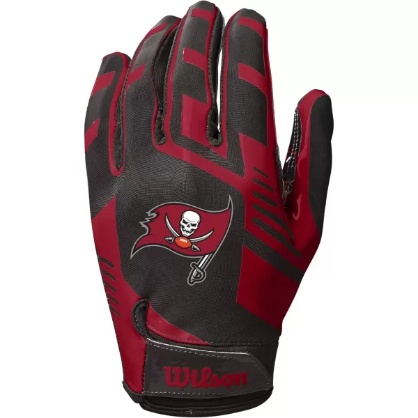 imageWILSON NFL Stretch Fit Football Gloves  Youth and Adult SizesTampa Bay Buccaneers