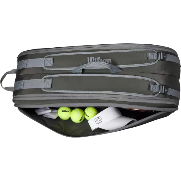 imageWILSON Tour Tennis Racket Bag  Dark Green and Stone GreyDark Green