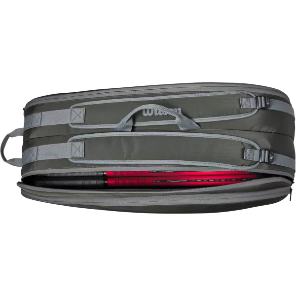 imageWILSON Tour Tennis Racket Bag  Dark Green and Stone GreyDark Green