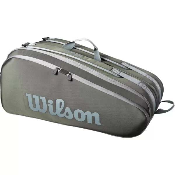 imageWILSON Tour Tennis Racket Bag  Dark Green and Stone GreyDark Green