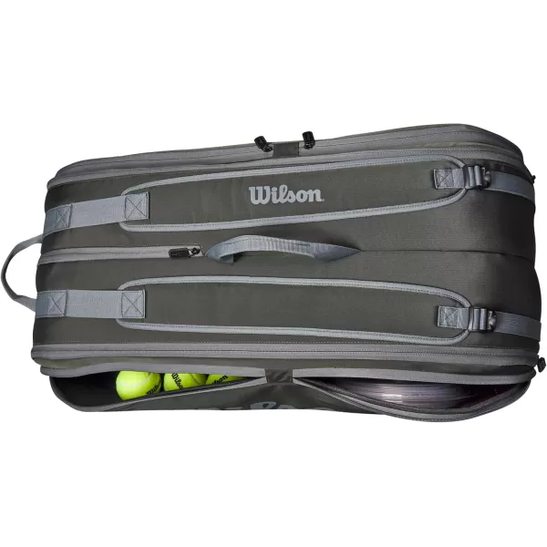 imageWILSON Tour Tennis Racket Bag  Dark Green and Stone GreyDark Green