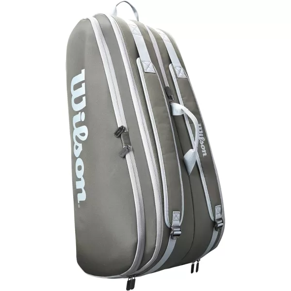 imageWILSON Tour Tennis Racket Bag  Dark Green and Stone GreyDark Green