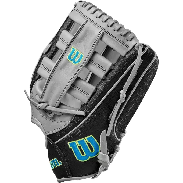 imageWilson 2024 A2000 Slowpitch Softball GlovesBlackGreyTeal