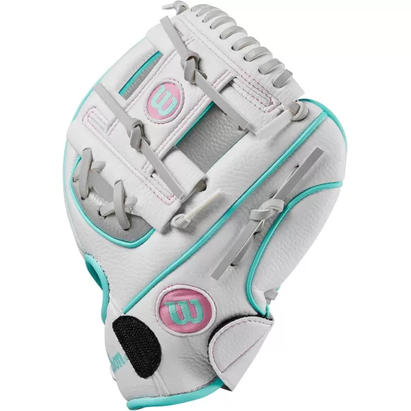 imageWilson A200 Youth 10quot Baseball GloveSilverWhiteTeal