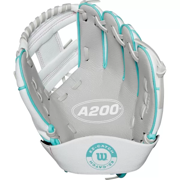 imageWilson A200 Youth 10quot Baseball GloveSilverWhiteTeal