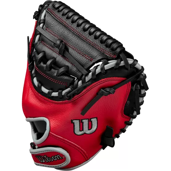 imageWilson A500 32quot Youth Baseball Catchers Mitt  Right Hand Throw BlackRedGrey