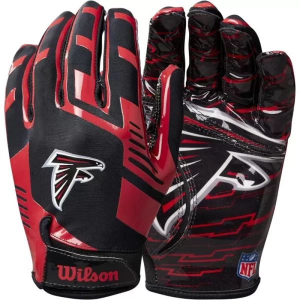 imageWILSON NFL Stretch Fit Football Gloves  Youth and Adult SizesAtlanta Falcons