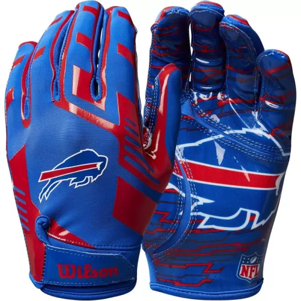 imageWILSON NFL Stretch Fit Football Gloves  Youth and Adult SizesBuffalo Bills