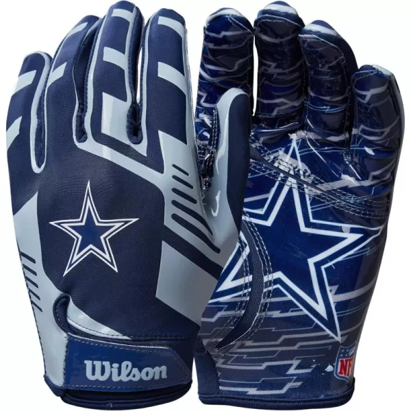 imageWILSON NFL Stretch Fit Football Gloves  Youth and Adult SizesDallas Cowboys