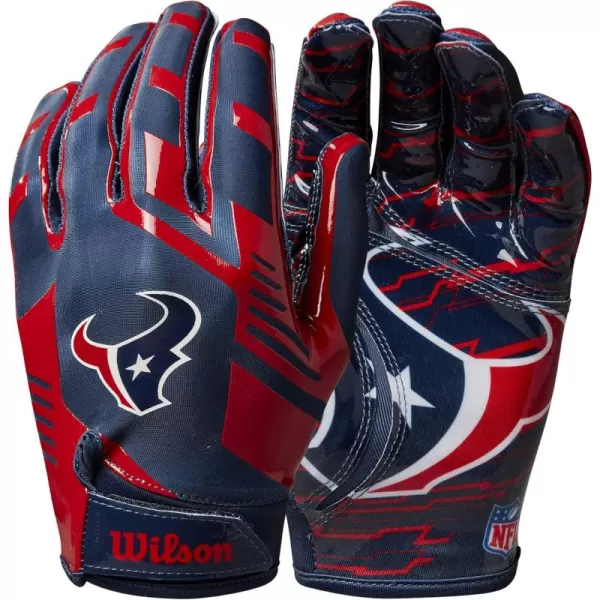 imageWILSON NFL Stretch Fit Football Gloves  Youth and Adult SizesHouston Texans