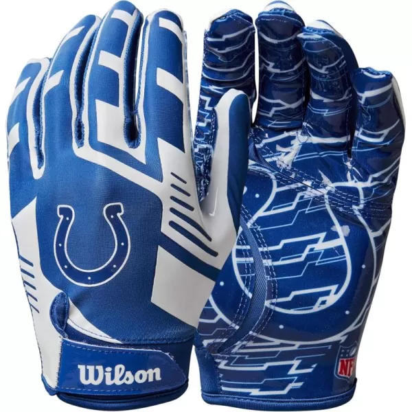 imageWILSON NFL Stretch Fit Football Gloves  Youth and Adult SizesIndianapolis Colts