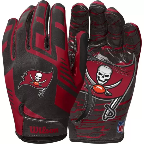 imageWILSON NFL Stretch Fit Football Gloves  Youth and Adult SizesTampa Bay Buccaneers