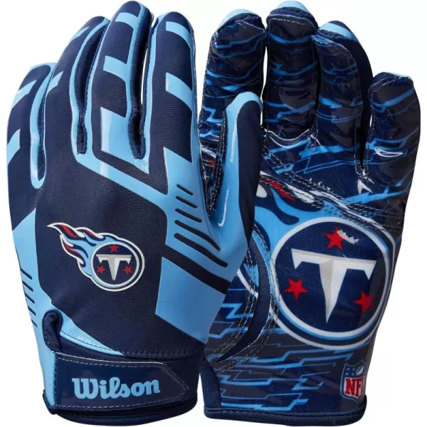 imageWILSON NFL Stretch Fit Football Gloves  Youth and Adult SizesTennessee Titans