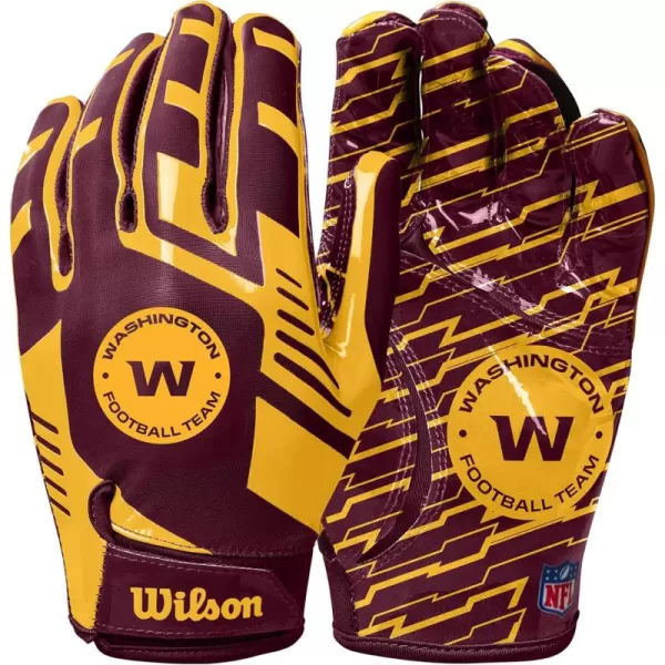 imageWILSON NFL Stretch Fit Football Gloves  Youth and Adult SizesWashington Commanders