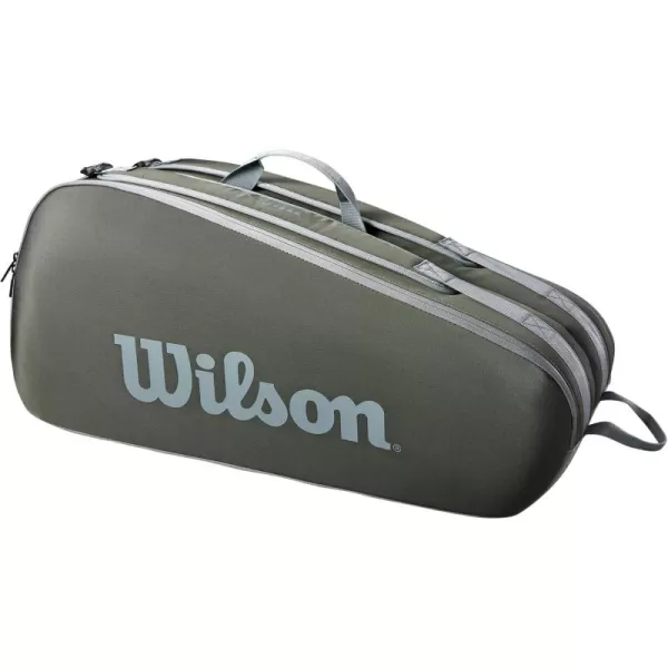 imageWILSON Tour Tennis Racket Bag  Dark Green and Stone GreyDark Green