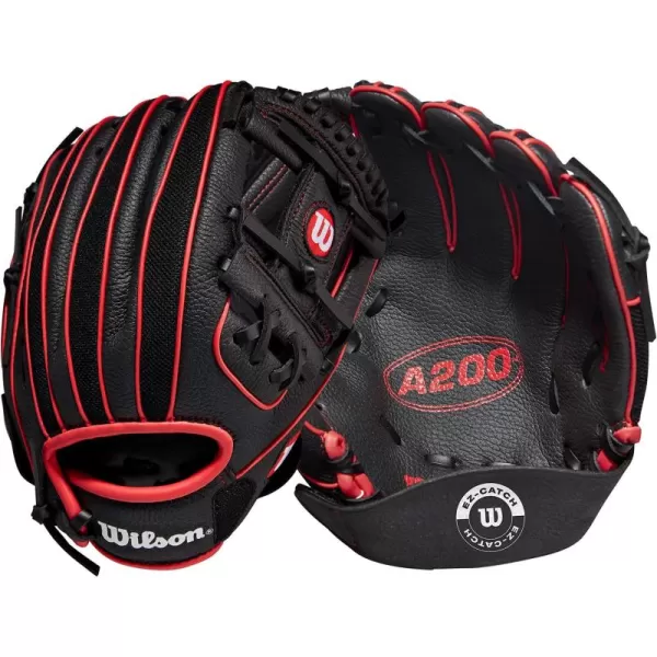 imageWilson A200 Youth 10quot Baseball GloveBlackRed