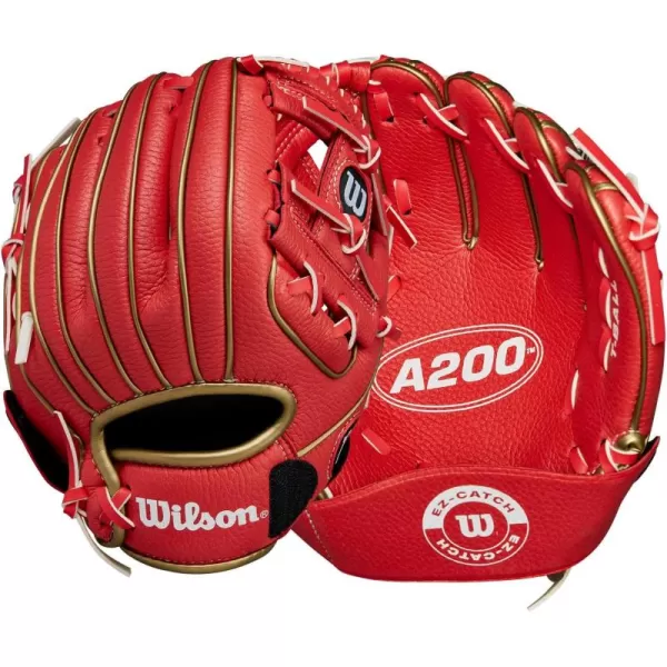 imageWilson A200 Youth 10quot Baseball GloveRedMetallic Gold