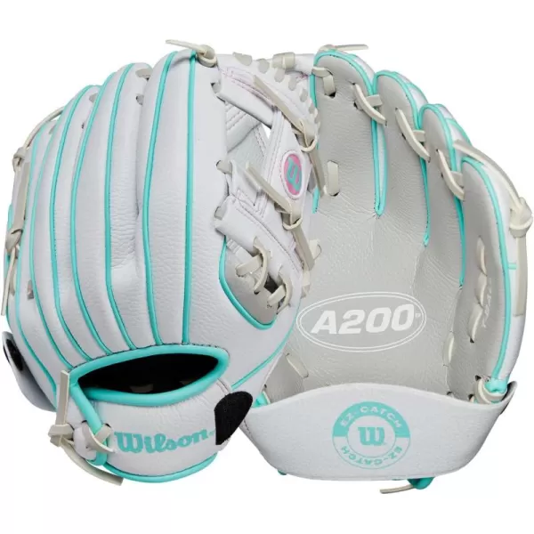 imageWilson A200 Youth 10quot Baseball GloveSilverWhiteTeal