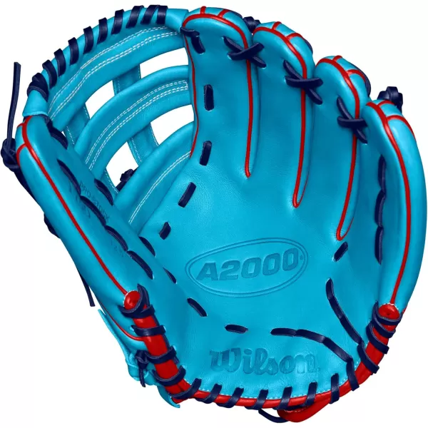 imageWILSON A2000 Outfield Baseball GlovesSky BlueRed