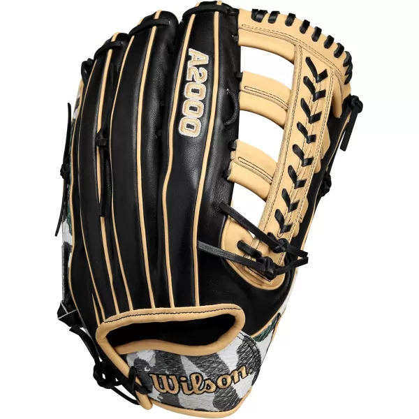 imageWILSON Winter 2024 A2000 Outfield Baseball GlovesCamo ForestBlackBlonde