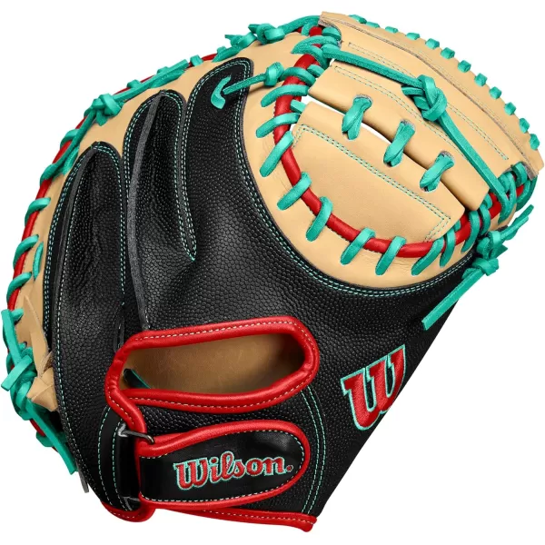 imageWilson 2024 A2000 Baseball Catchers Mitts  33quot and 335quotBlackBlondeRedTeal