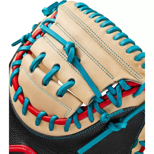 imageWilson 2024 A2000 Baseball Catchers Mitts  33quot and 335quotBlackBlondeRedTeal