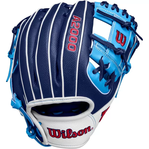 imageWilson 2024 A2000 Infield Baseball Gloves  1125quot 115quot 1175quot and 12quotNavySky BlueWhite