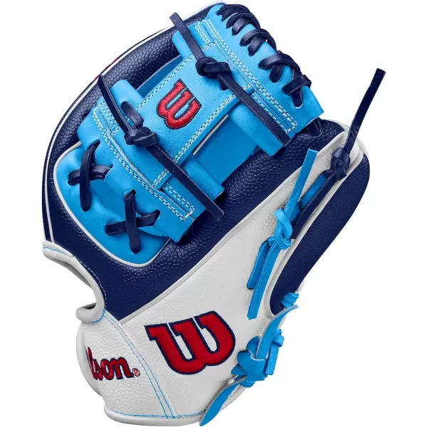 imageWilson 2024 A2000 Infield Baseball Gloves  1125quot 115quot 1175quot and 12quotNavySky BlueWhite