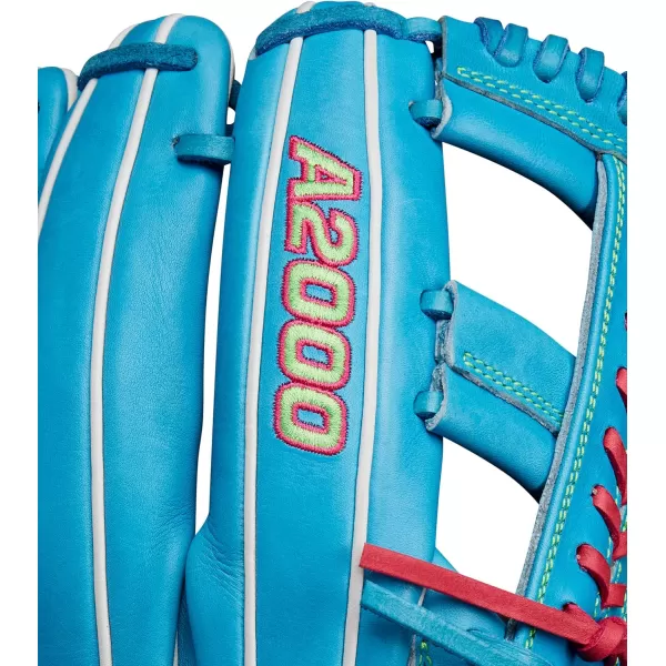 imageWilson 2024 A2000 Infield Baseball Gloves  1125quot 115quot 1175quot and 12quotSky BlueFlamingo