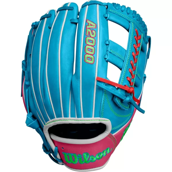 imageWilson 2024 A2000 Infield Baseball Gloves  1125quot 115quot 1175quot and 12quotSky BlueFlamingo