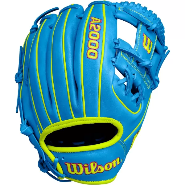 imageWilson 2024 A2000 Infield Baseball Gloves  1125quot 115quot 1175quot and 12quotSky BlueOptic Yellow