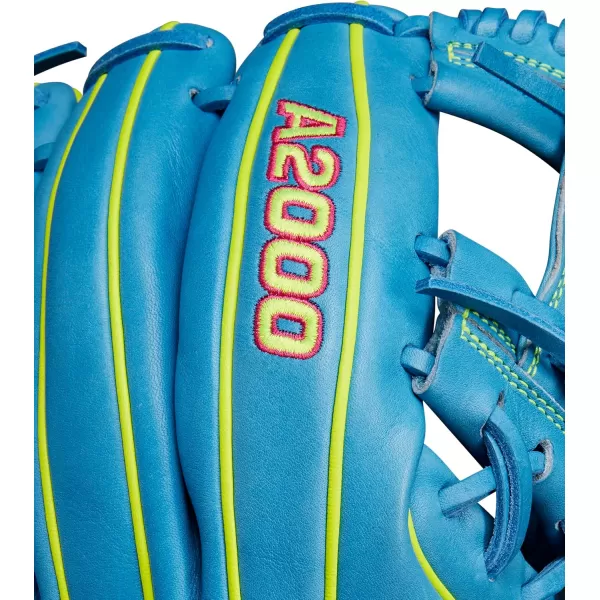 imageWilson 2024 A2000 Infield Baseball Gloves  1125quot 115quot 1175quot and 12quotSky BlueOptic Yellow