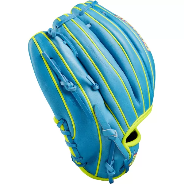 imageWilson 2024 A2000 Infield Baseball Gloves  1125quot 115quot 1175quot and 12quotSky BlueOptic Yellow