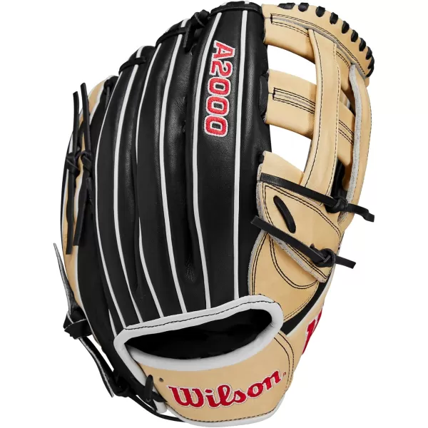 imageWilson A2000 Outfield Baseball Gloves  1225quot 125quot and 1275quotBlackBlondeRed