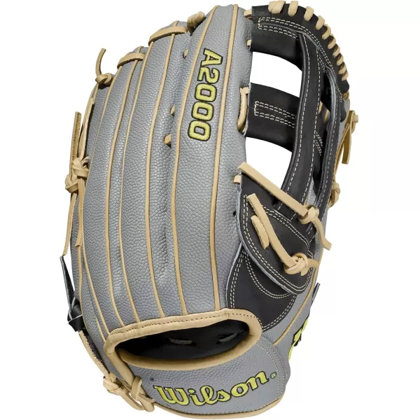 imageWilson A2000 Outfield Baseball Gloves  1225quot 125quot and 1275quotBlackGrey